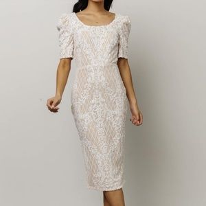 White Sequin Bridal Dress